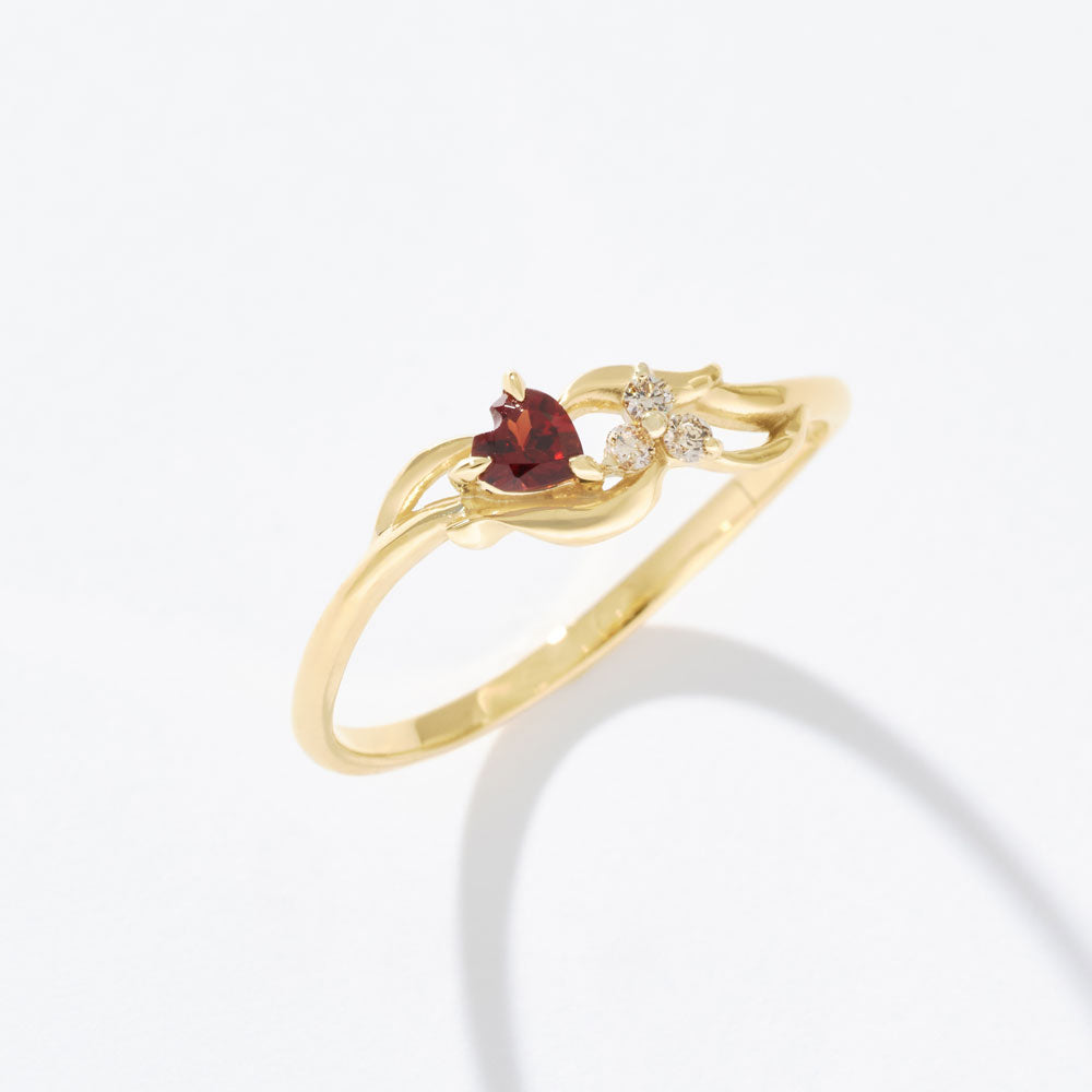 受注生産】K10 ガーネット＆ダイヤモンド ハートリング｜96-2301 – L&Co.
