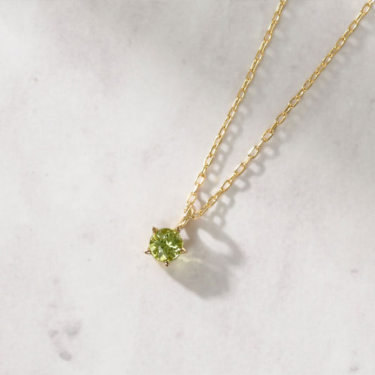 K10 誕生石 スターネックレス (8月:ペリドット)|60-8048