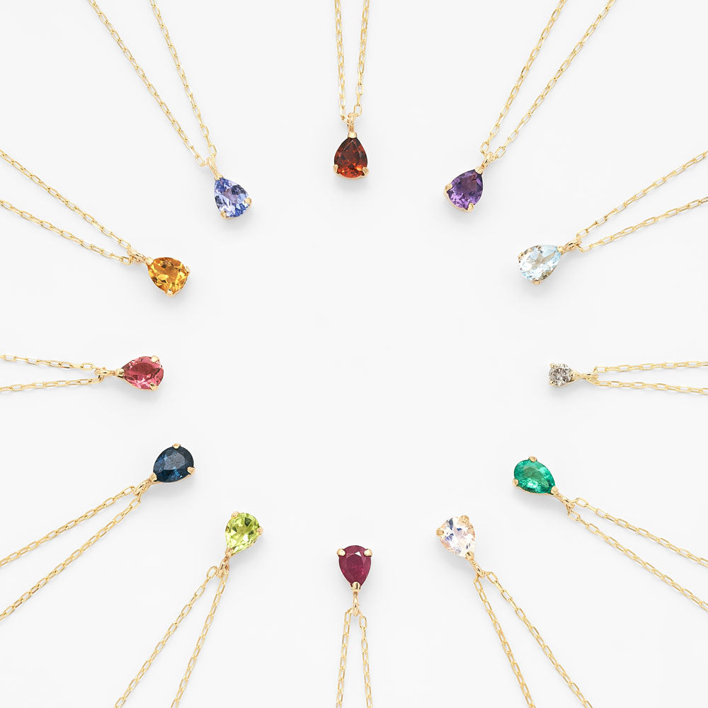 K10 誕生石 ドロップネックレス(3月:アクアマリン)|63-7803