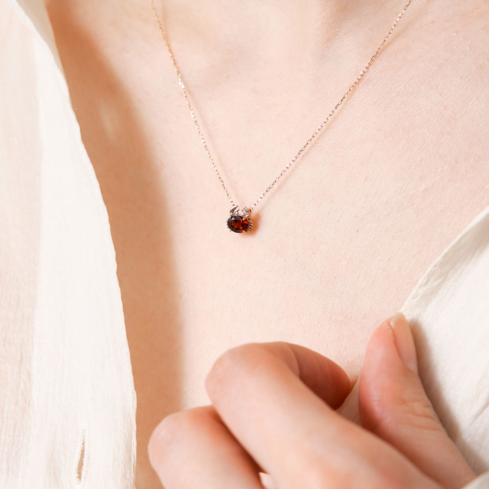 K10PG カニ ネックレス(レッド)|63-3815