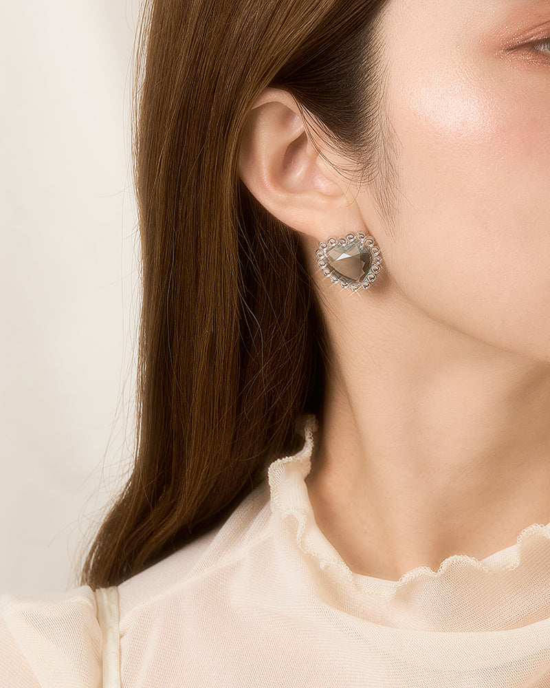 【pwink】"Toy Jewelry" Big Heart Pierced Earrings|41-3134-3143
