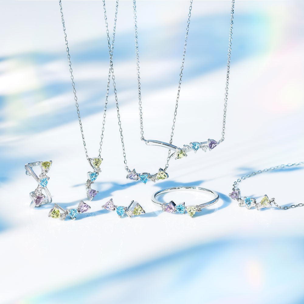 SV925 カラーストーンネックレス |96-1502