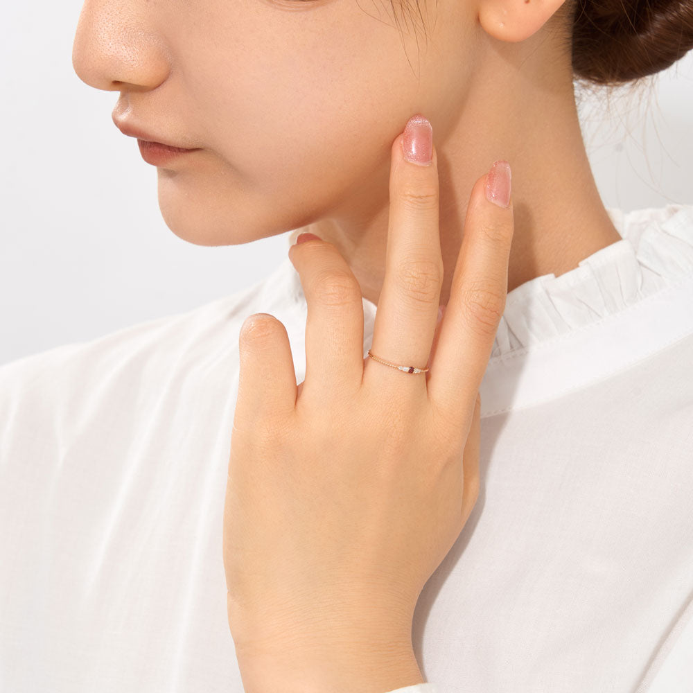 【受注生産】K10 ガーネット&ダイヤモンド リング|36-1811