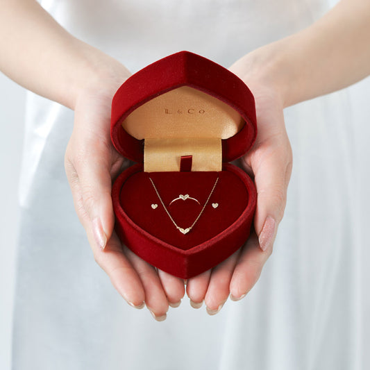 【ギフトラッピング】ハート型ジュエリーボックス&ショップバッグ