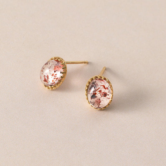 【2025 Autumn Collection】SV925 ストロベリークォーツ ピアス |96-3355