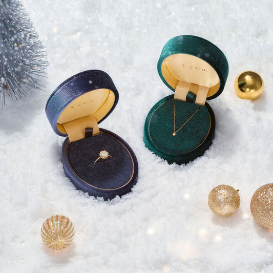 【ギフトラッピング】ベロア調ジュエリーギフトボックス&ショップバッグ