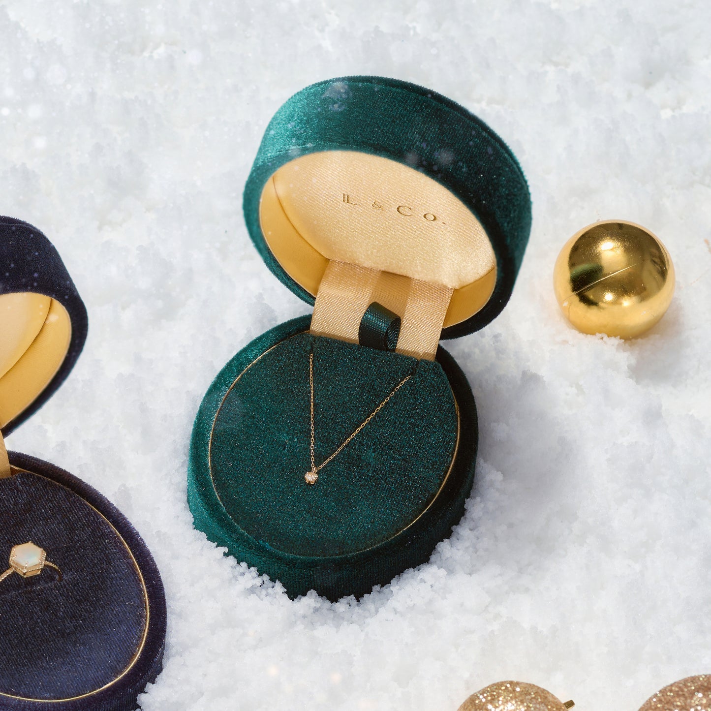 【ギフトラッピング】クリスマス限定 ベロア調ジュエリーギフトボックス&ショップバッグ&クリスマスカード