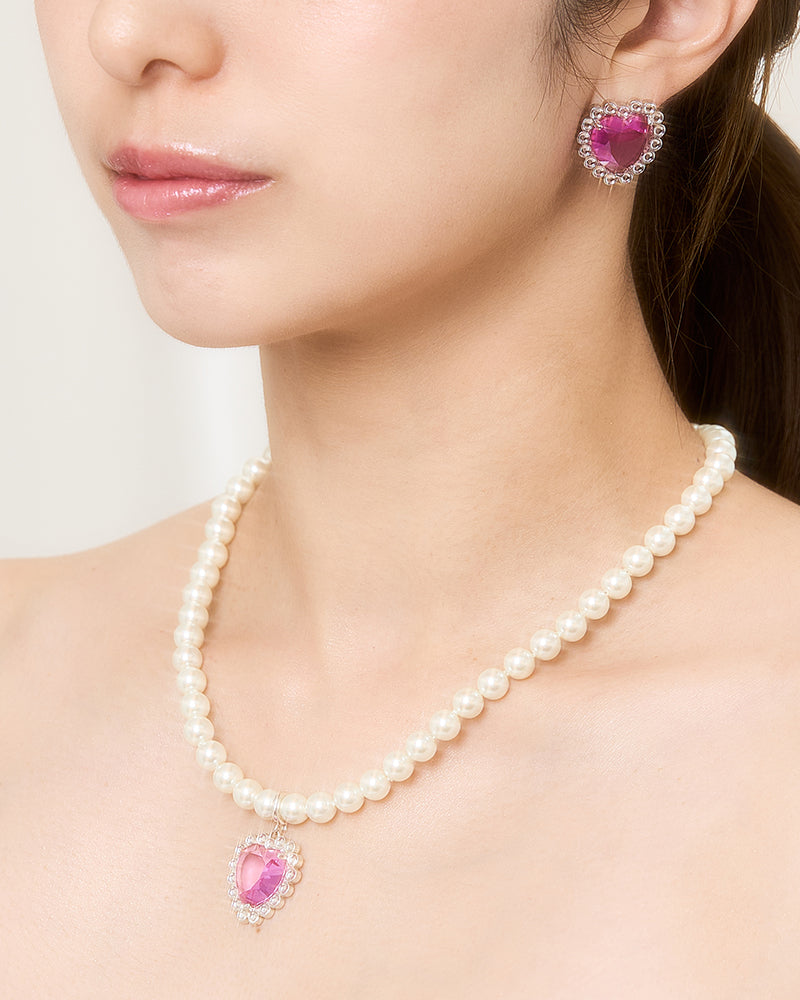 【pwink】"Toy Jewelry" Heart Pearl Necklace|60-9611-9620
