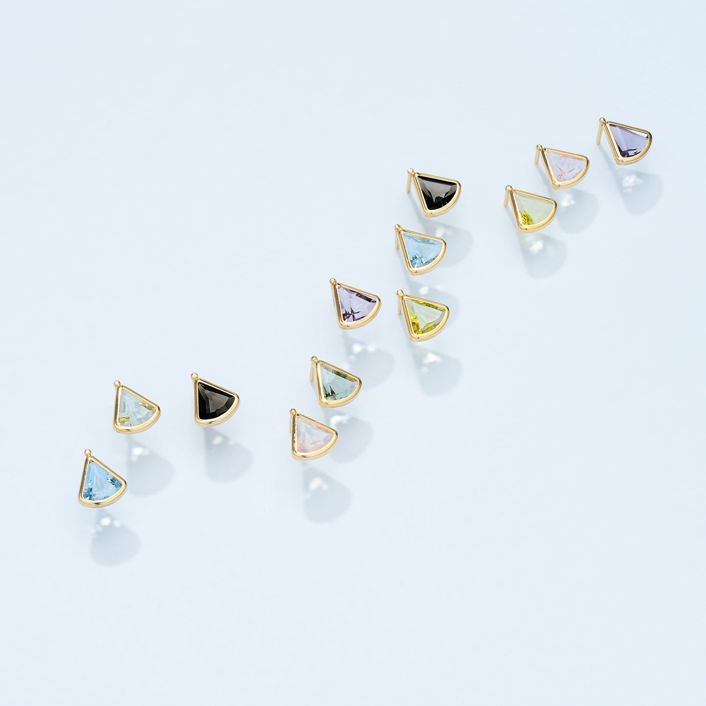 K10 青海波 スタッドピアス①(ピンクアメジスト)❘ 43-5255