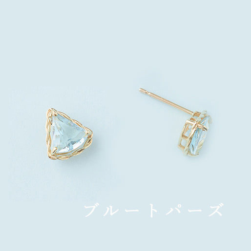 【受注生産】K10 カラーストーン ピアス|43-8360-65