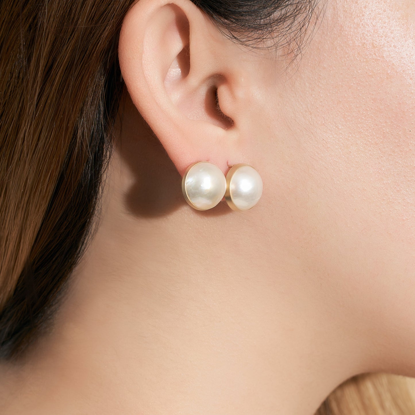 【限定】K10 マベパール ピアス (マット / L線幅 2mm) | 43-8425