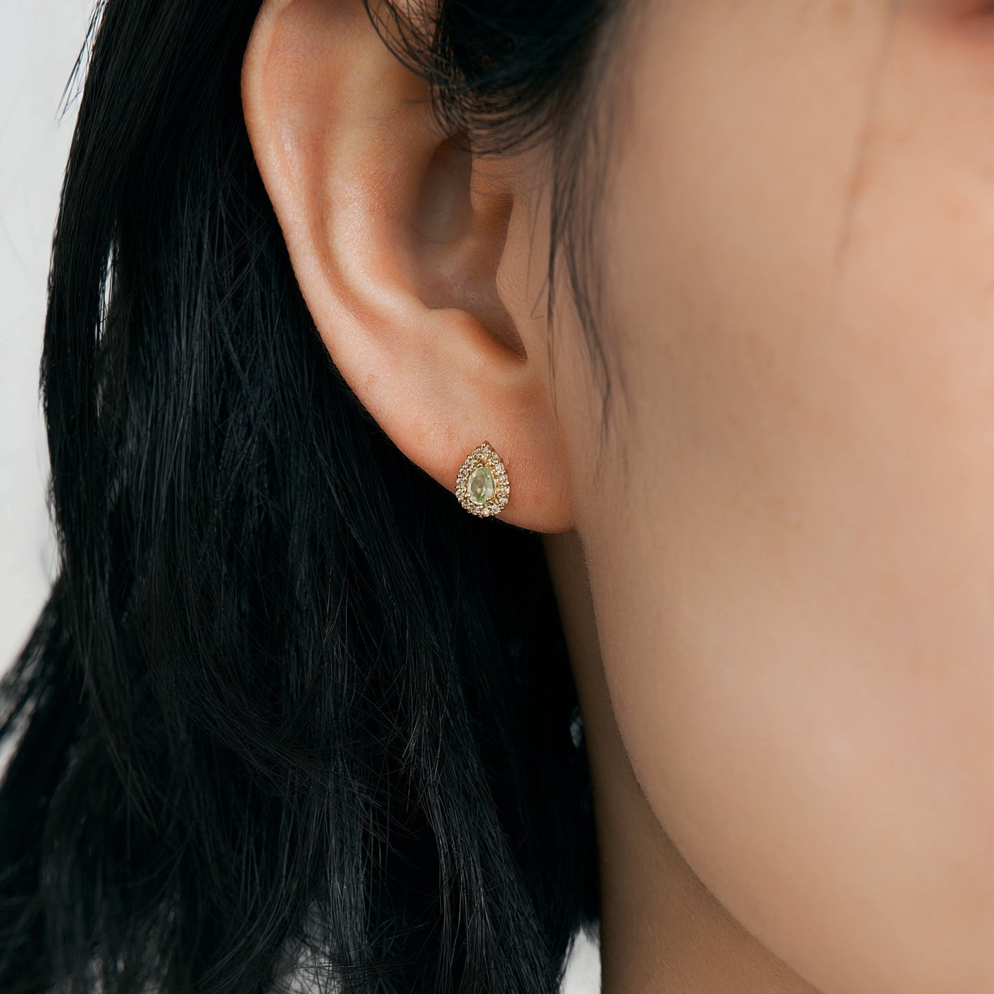 K10 ミントガーネット×ダイヤモンド スタッドピアス | 43-8444