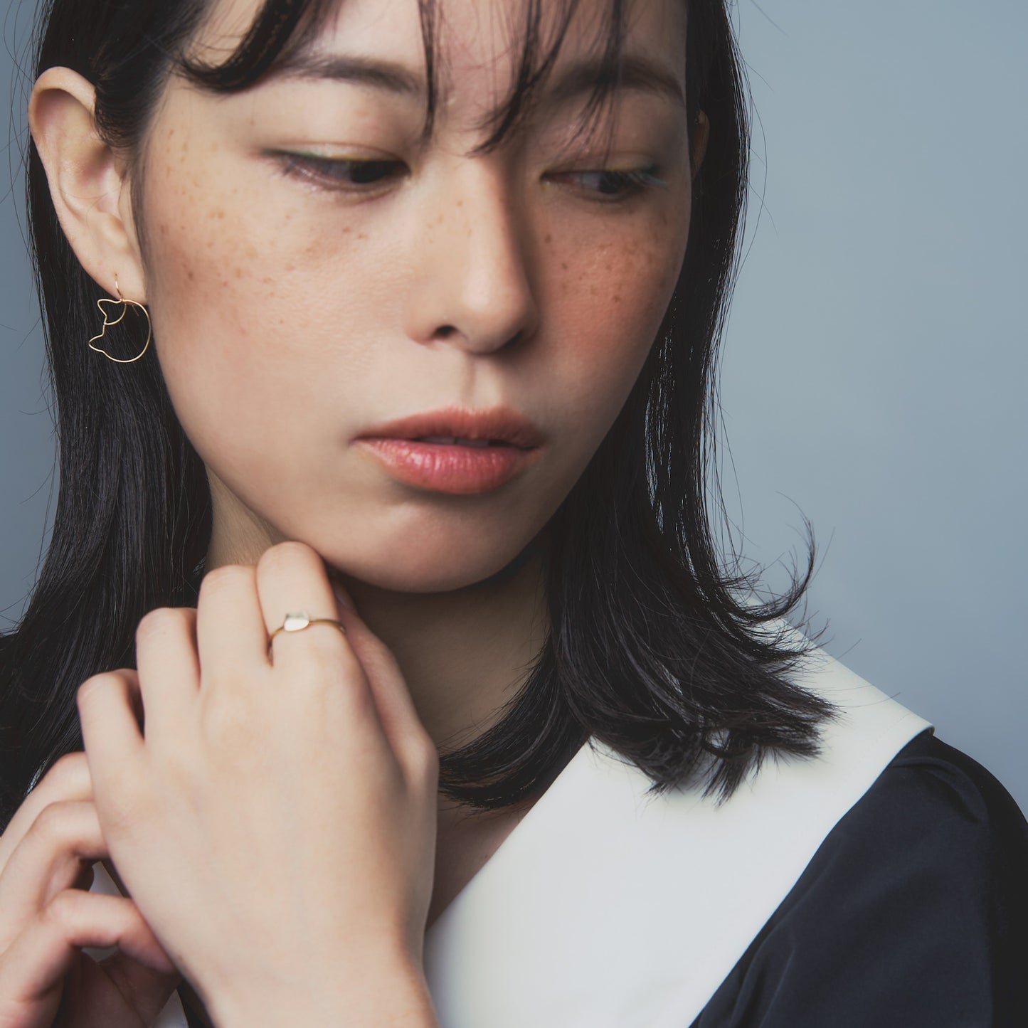 K10 ネコ 猫 フックピアス|43-1614