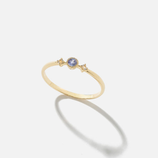 【受注生産】K18 タンザナイト ホワイトトパーズ リング|36-3132