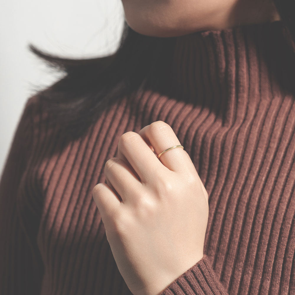 K18 シンプルリング(ミルグレイン1)|26-6351