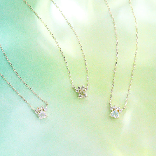 K10 カラーストーン ネコモチーフ ネックレス |60-8206-8207-8208