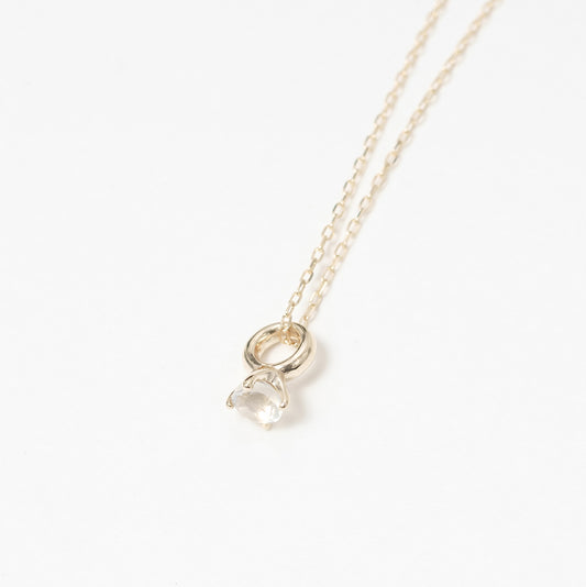 K10 誕生石 ベビーリング ネックレス(6月:ムーンストーン)|60-8006