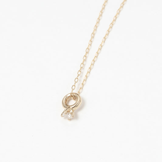 K10 誕生石 ベビーリング ネックレス(4月:ダイヤモンド)|60-8004