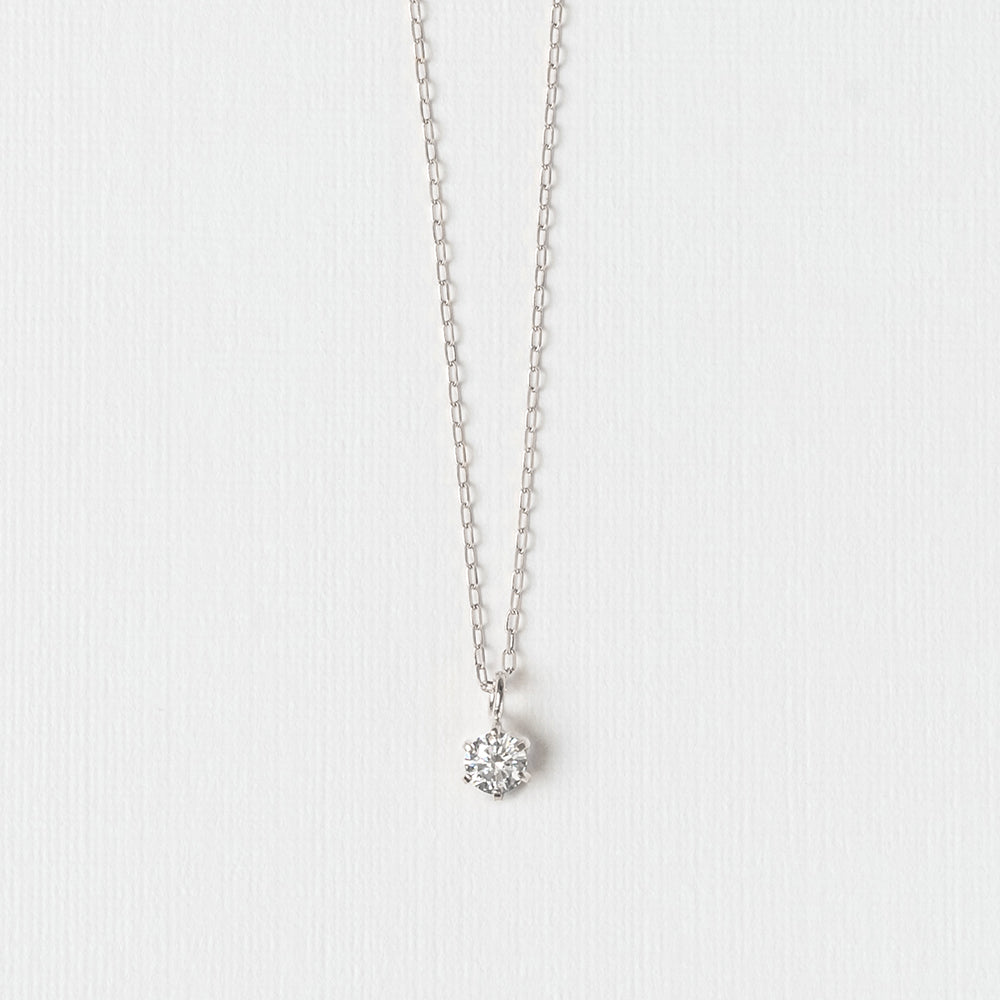 K18WG ダイヤモンド 0.10ct ネックレス |66-7645