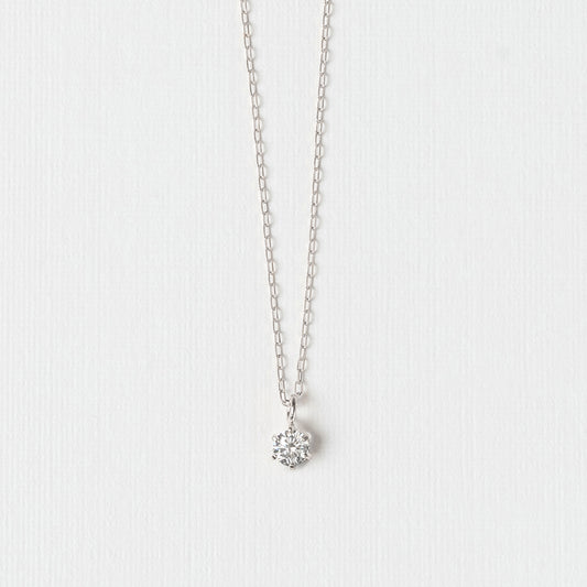 K18WG ダイヤモンド 0.10ct ネックレス |66-7645