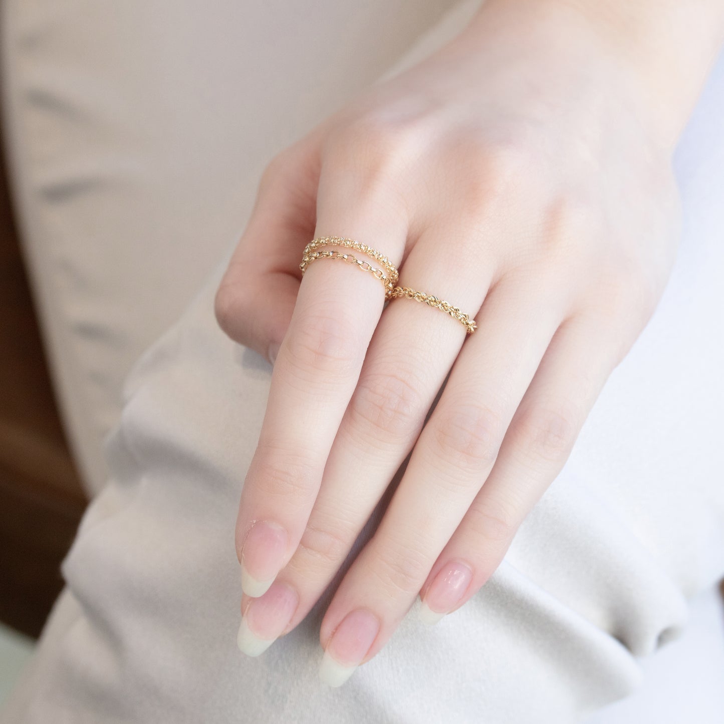 【受注生産】K18 チェーン リング | 26-4563