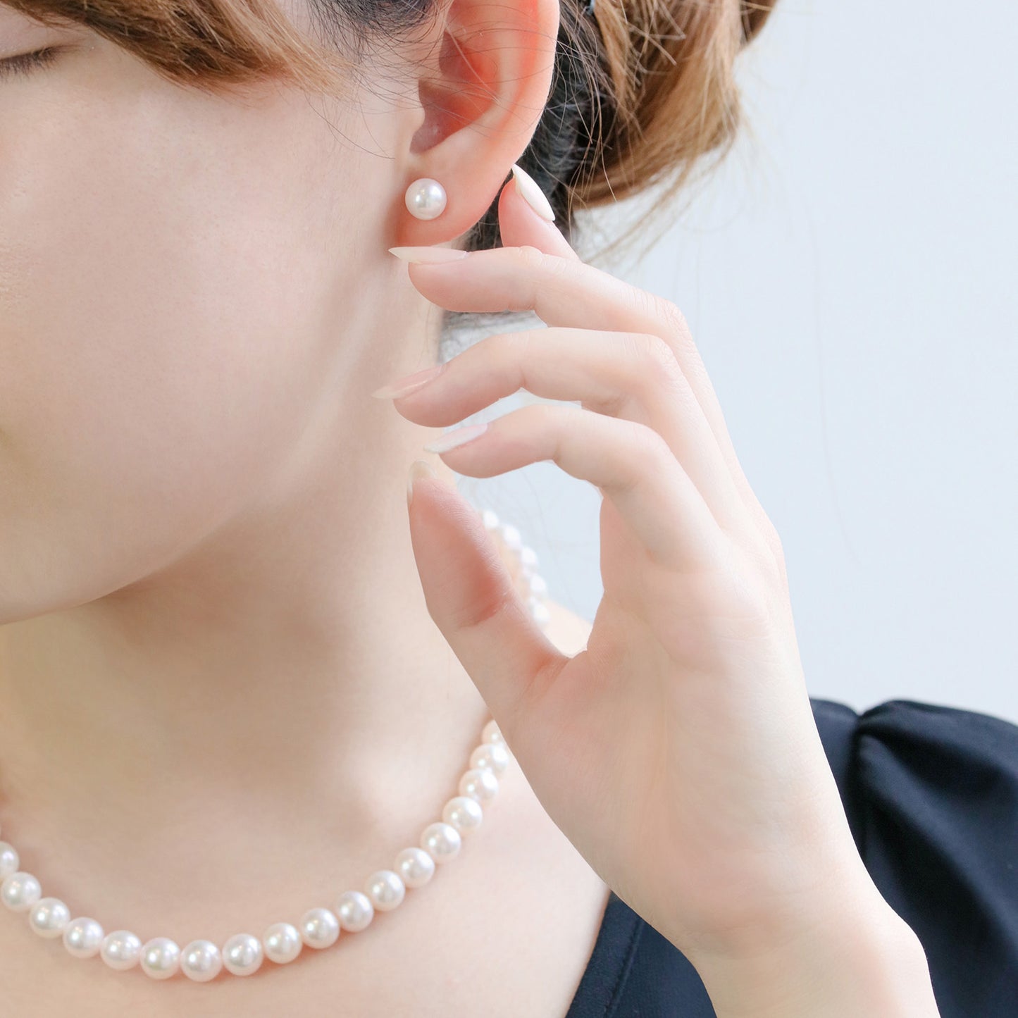 【受注生産】貝パール/シェルパール ネックレス&イヤリングorピアスセット | 63-8056-8057