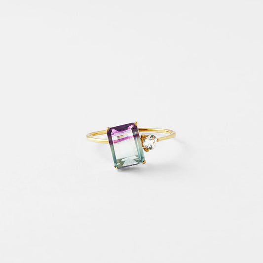 【Winter Collection】K10 レインボーフローライト リング | 31-4997