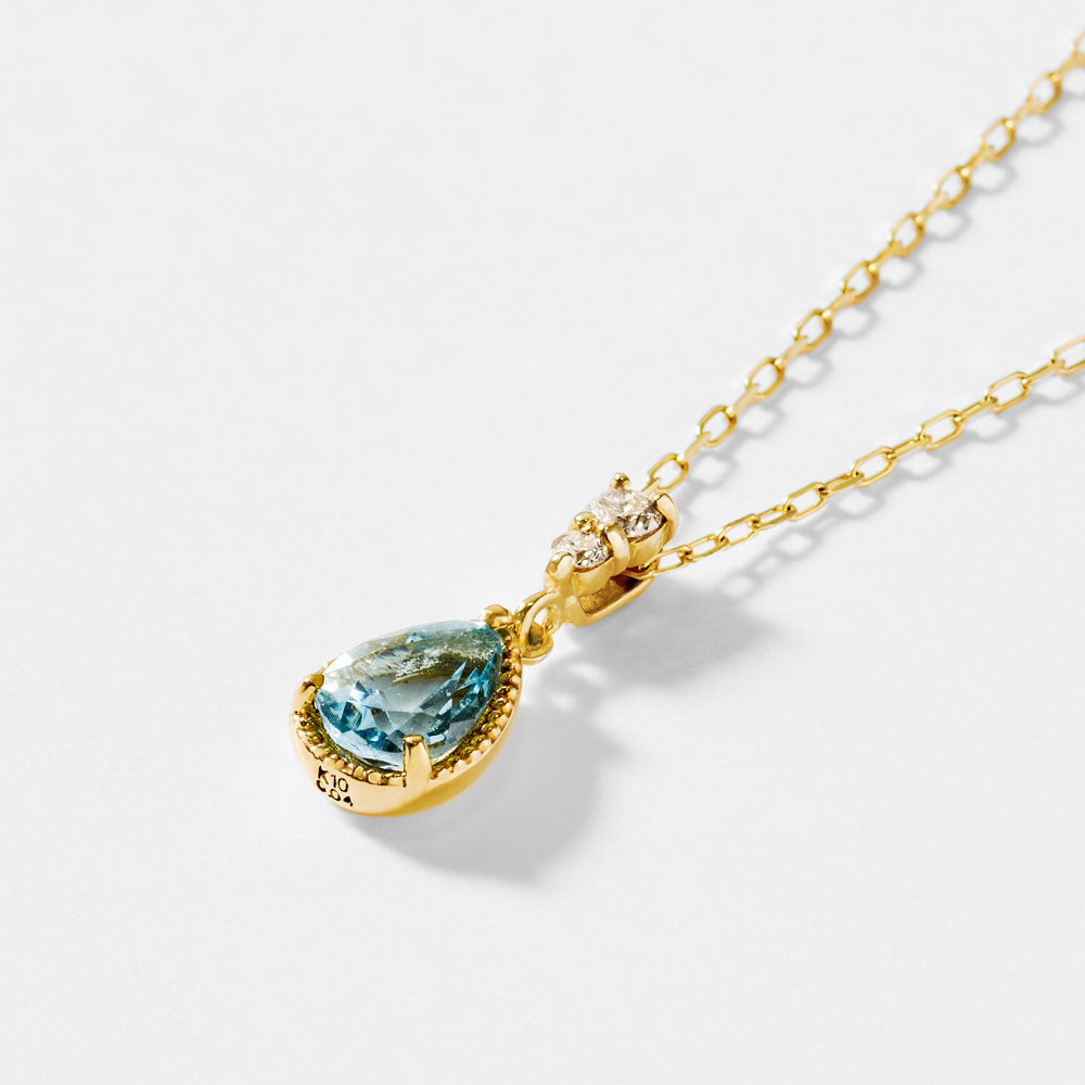 2026 Summer Collection】K10 アクアマリン＆ダイヤモンド ネックレス