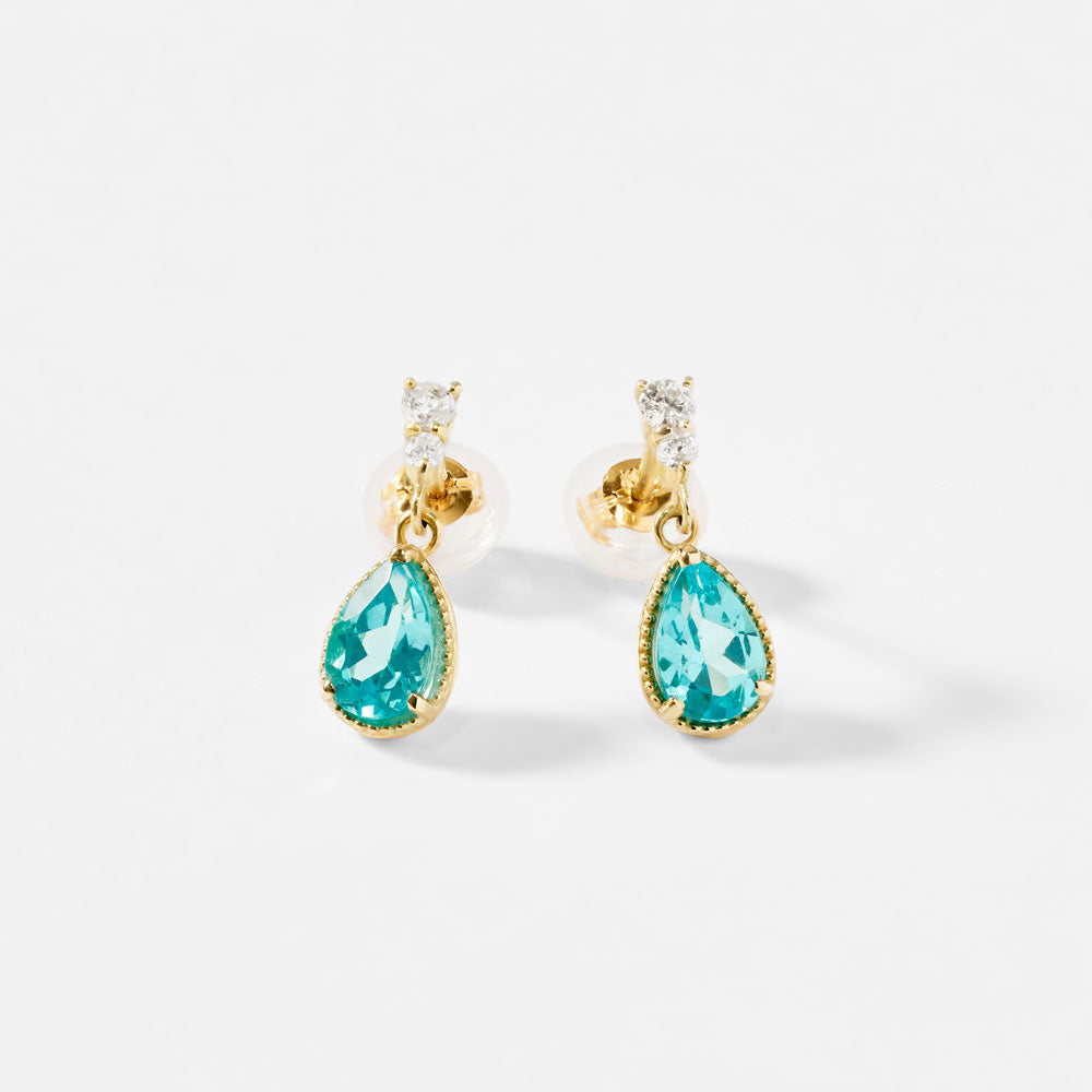 【2026 Summer Collection】K10 アパタイト＆ダイヤモンド ピアス｜41-3170