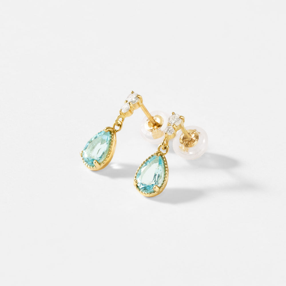 2026 Summer Collection】K10 アクアマリン＆ダイヤモンド ピアス｜41