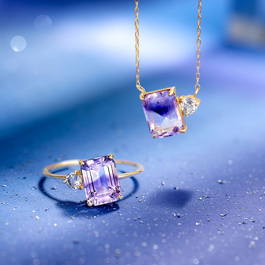 【Winter Collection】K10 バイカラーアメジスト リング | 31-4996