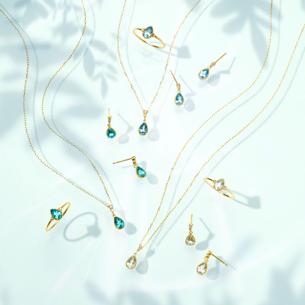 2026 Summer Collection】K10 アクアマリン＆ダイヤモンド ネックレス