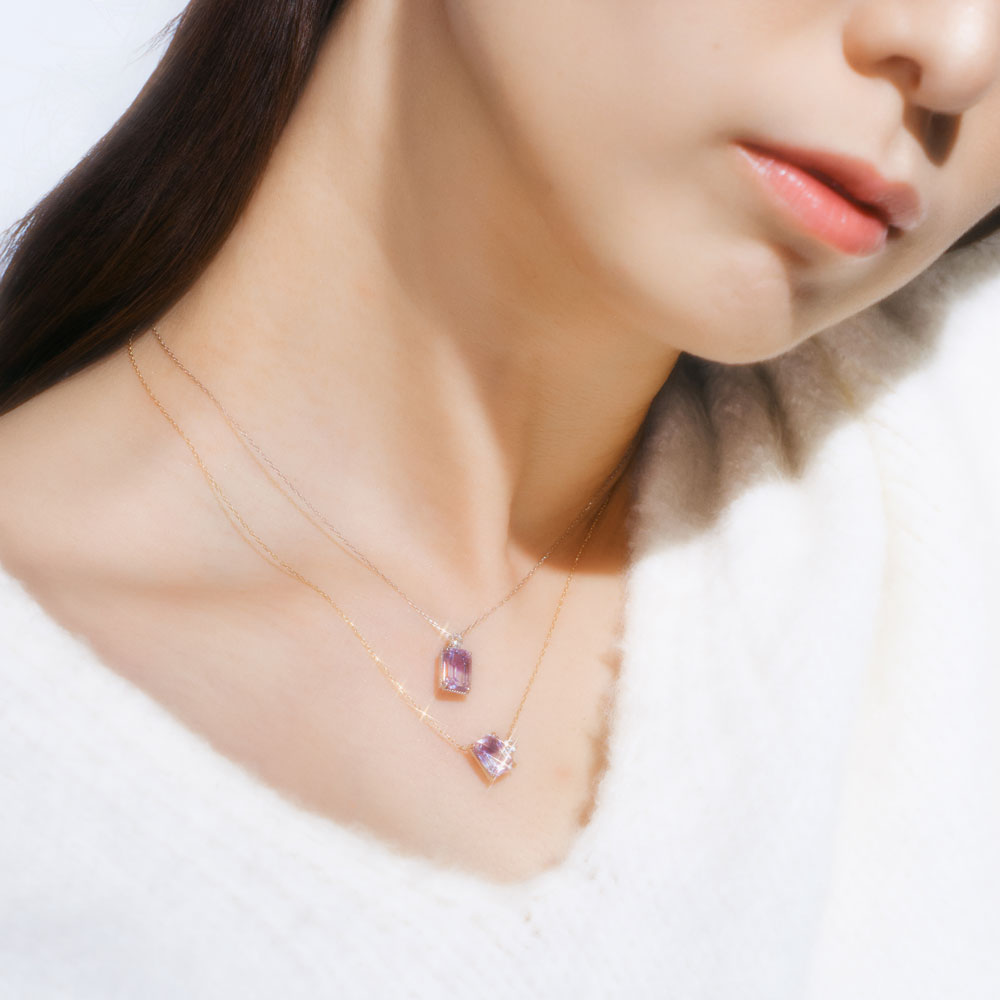 【Winter Collection】PT900 バイカラーアメジスト ネックレス | 60-9339