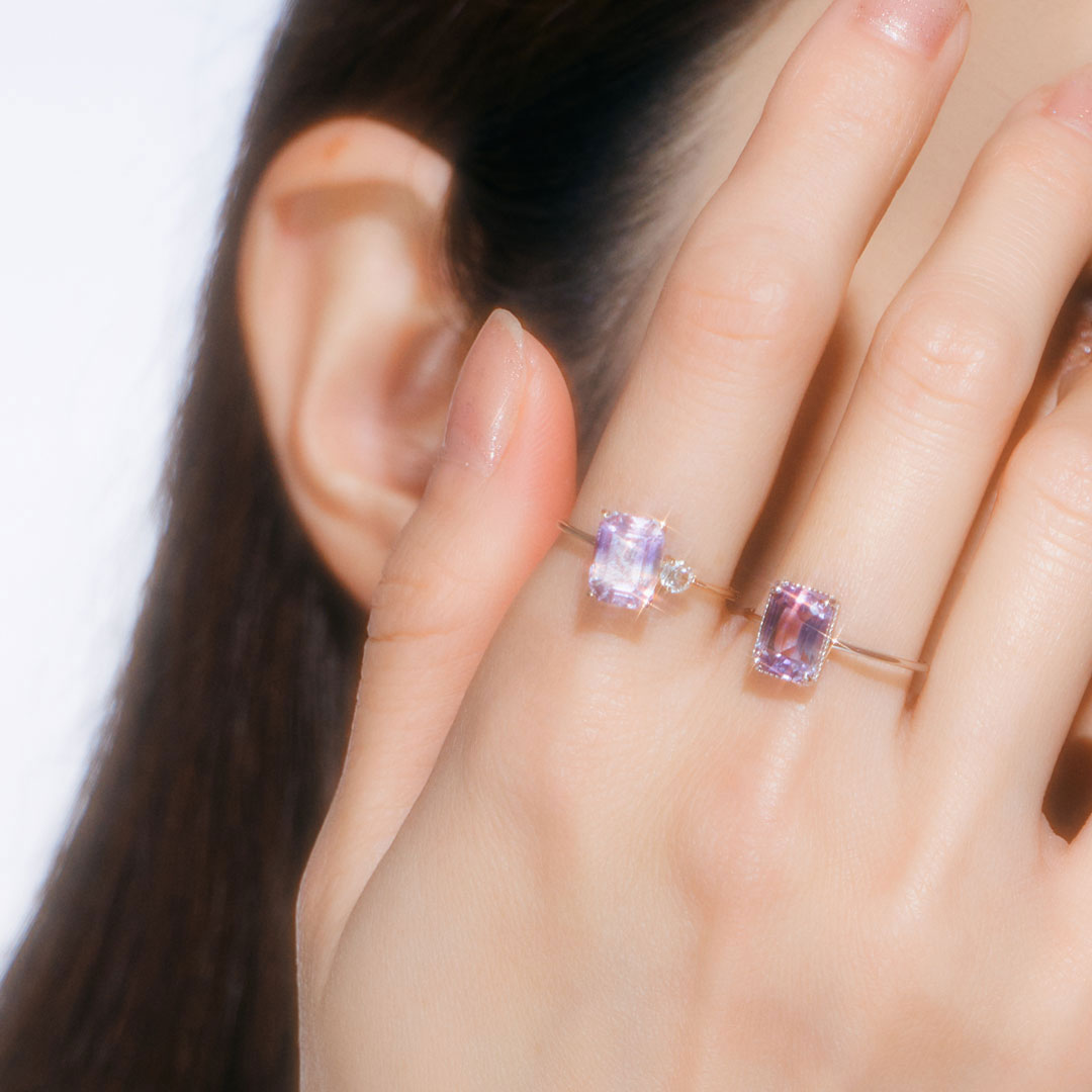 【Winter Collection】K10 バイカラーアメジスト リング | 31-4996
