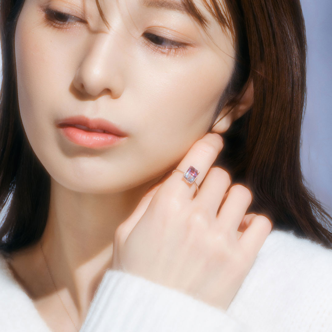 Winter Collection】PT900 レインボーフローライト リング | 31-4999