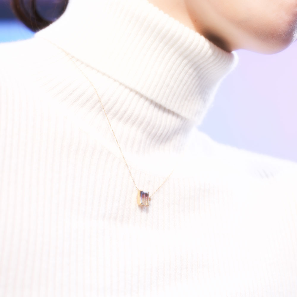 【Winter Collection】K10 バイカラーアメジスト ネックレス | 60-9337