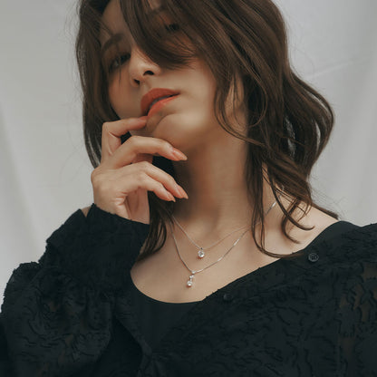 SV925 2連ネックレス（スリーストーン） | 64-9382