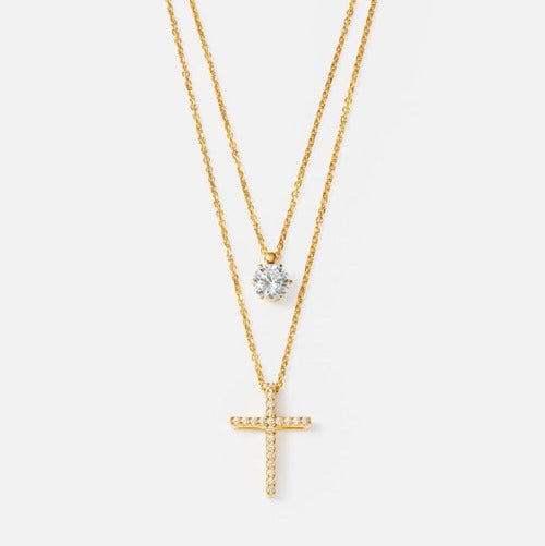 SV925 2連ネックレス（クロス） | 64-9388