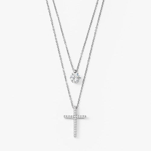 SV925 2連ネックレス（クロス） | 64-9386