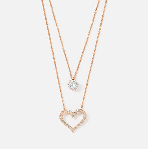 SV925 2連ネックレス（ハート） | 64-9390