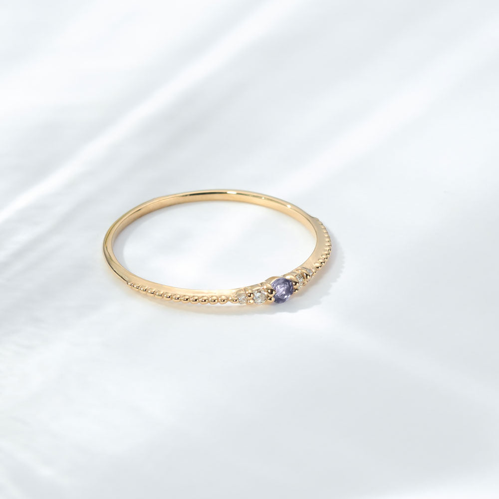 K10 誕生石 ミルデザインリング（12月：タンザナイト）｜36-1822