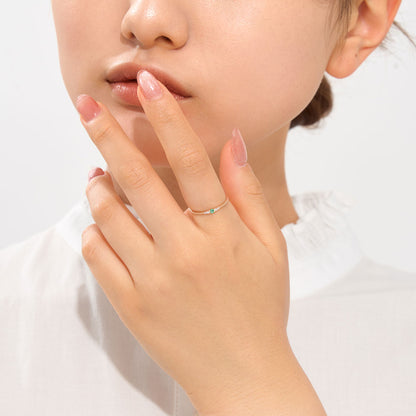 K10 誕生石 ミルデザインリング（4月：ブラックダイヤモンド）｜36-1814