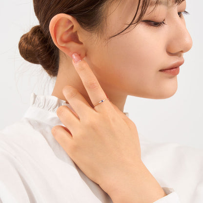 K10 誕生石 ミルデザインリング（9月：サファイア）｜36-1819