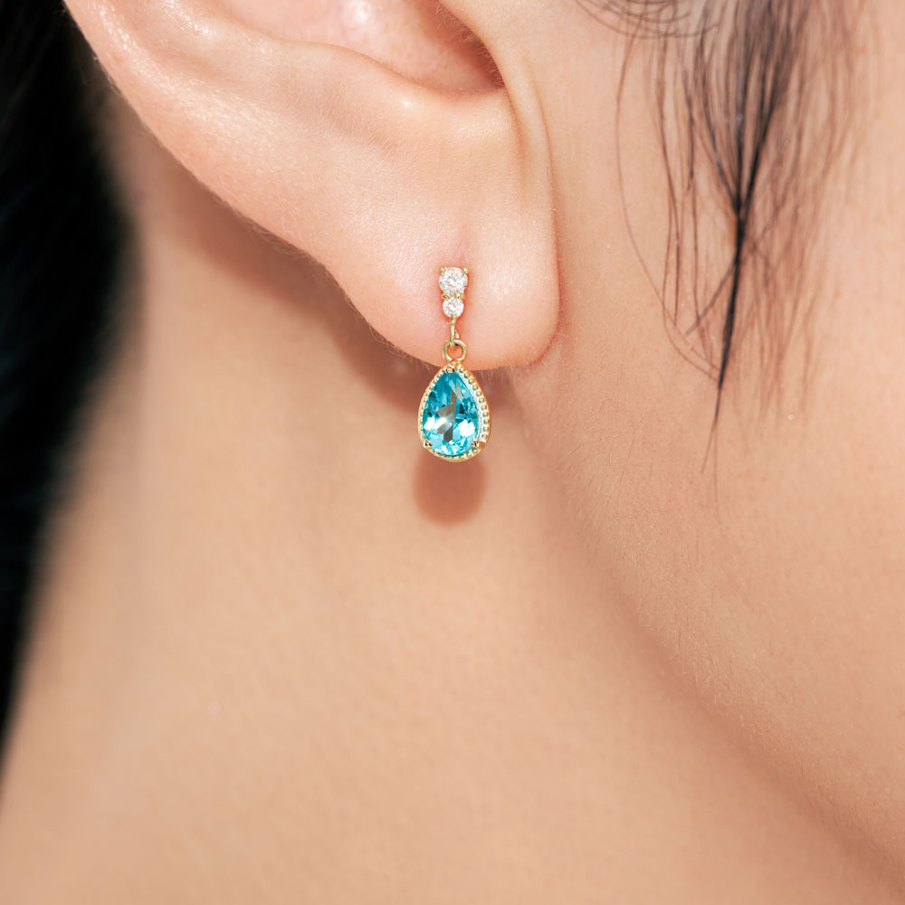 【2026 Summer Collection】K10 アパタイト＆ダイヤモンド ピアス｜41-3170