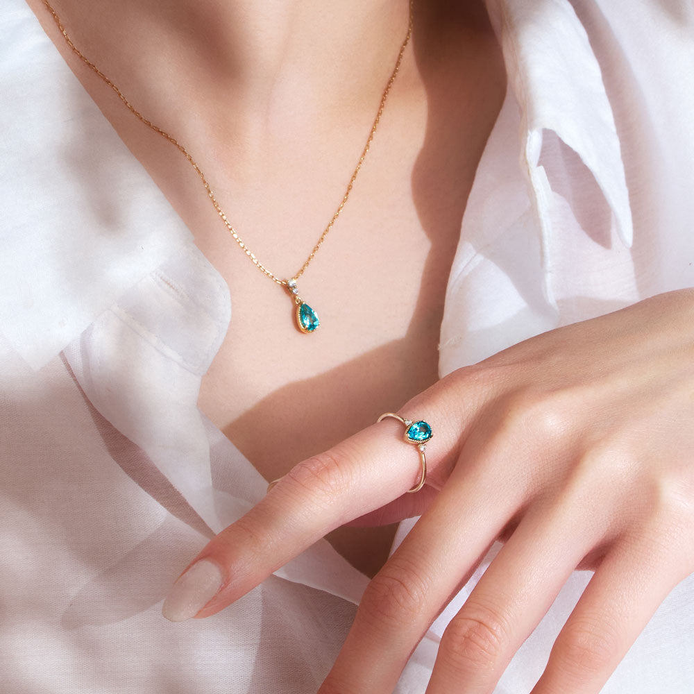 【2026 Summer Collection】K10 アパタイト＆ダイヤモンド ネックレス ｜60-9331