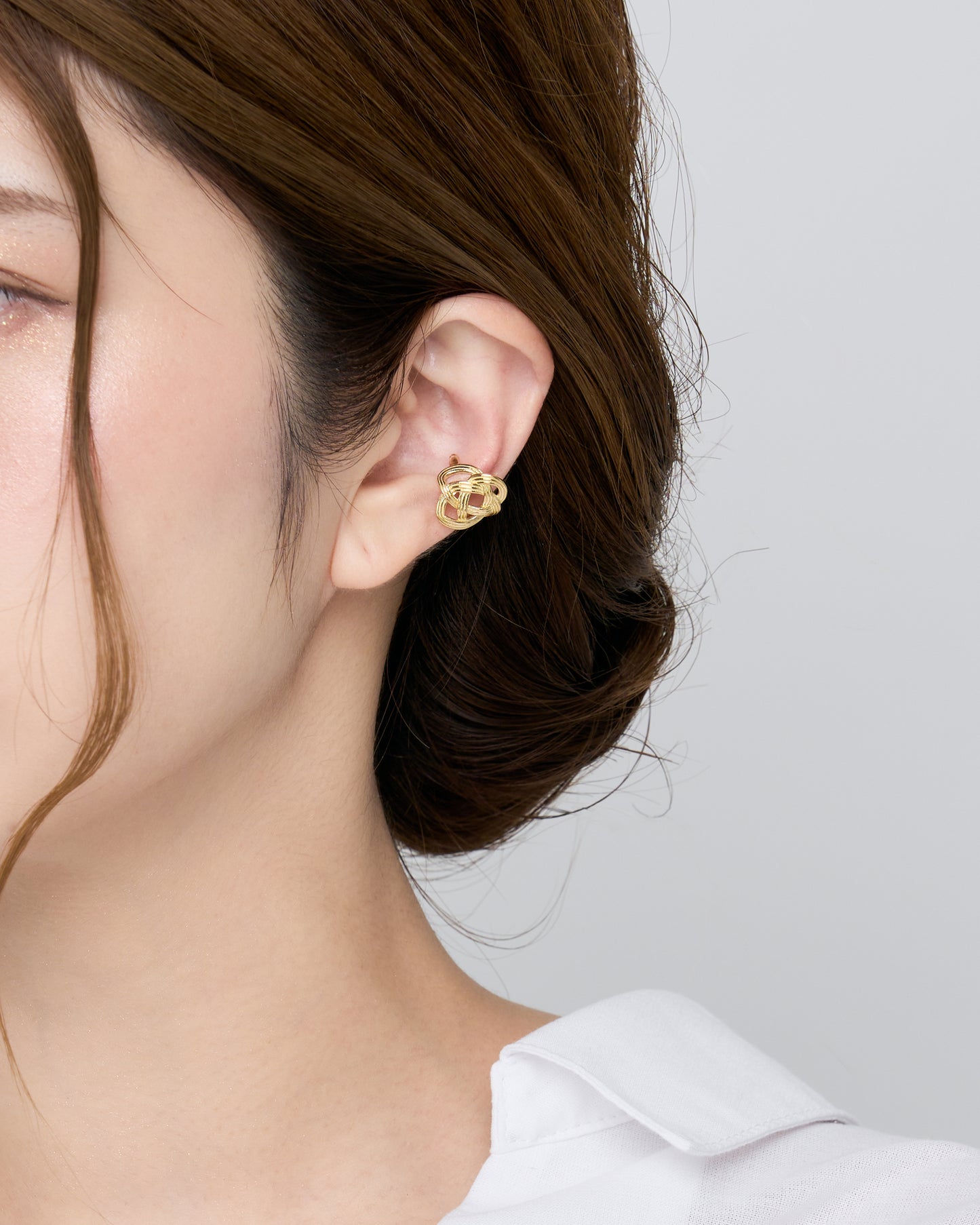 [andiima] MIZUHIKI Leaf Earcuff (small)