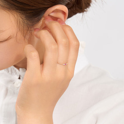 K10 誕生石 ミルデザインリング（7月：ルビー）｜36-1817