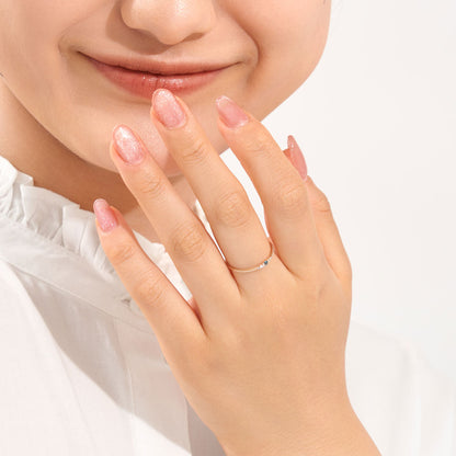 K10 誕生石 ミルデザインリング（11月：ロンドンブルートパーズ）｜36-1821