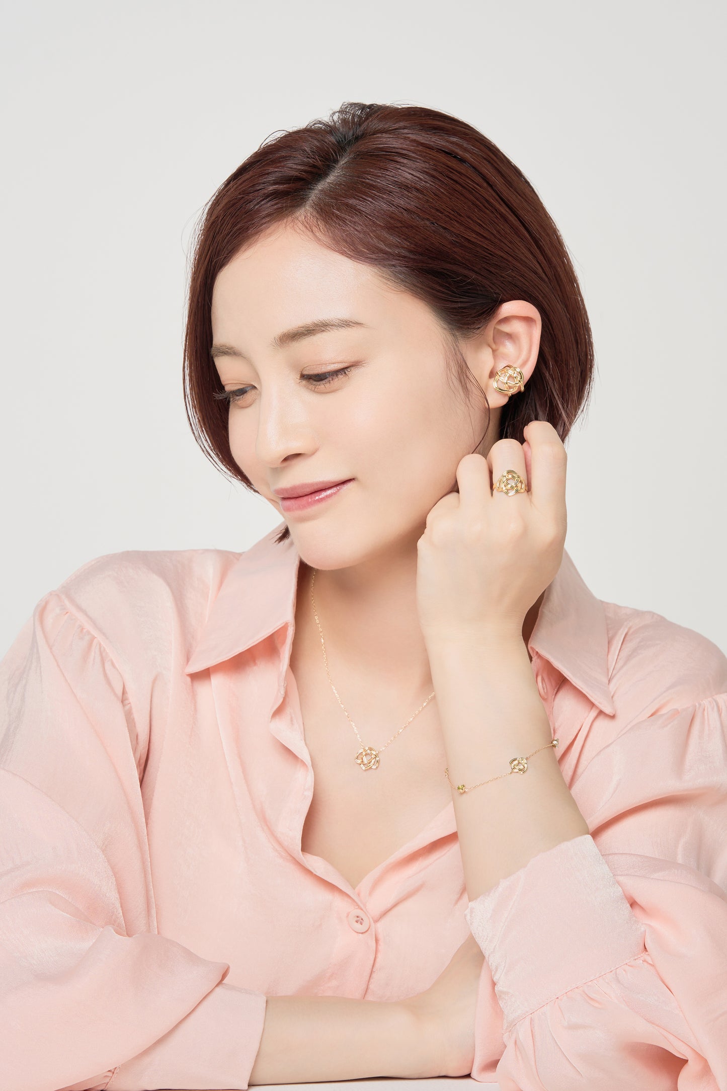 【andiima】MIZUHIKI Leaf   Diamond Necklace(small)