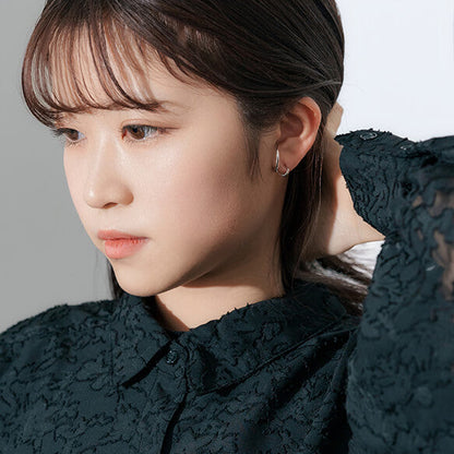 【片耳】SV925 ユニークデザイン ピアス（ホワイト）